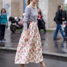 Inverted triangle long skirt for girls with a figure