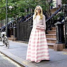 Inverted triangle long skirt for girls with a figure