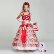 New Year's dress for the girl white-red