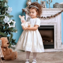 New Year's white puffy dress for a girl