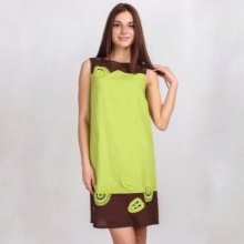 Light green dress with brown accents