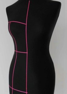 Drawing of a wedding corset on a mannequin.