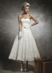 Short wedding dress with a long skirt