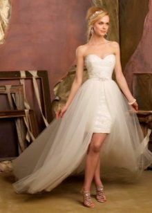 Wedding dress with a train