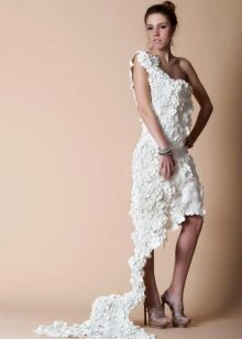 Very beautiful paper dress with a train