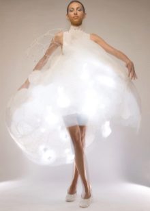 white wedding dress with LEDs