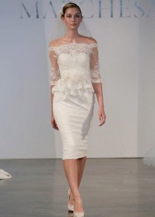 Vestit de núvia curt en forma de cordó