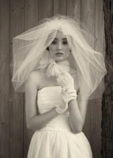 Veil with gloves for a summer wedding dress
