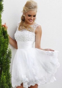 Short puffy beach wedding dress