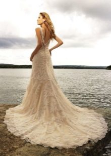 Long Train Beach Wedding Dress
