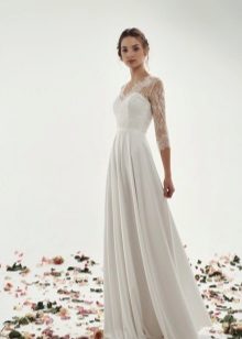 Straight Flowing Wedding Dress