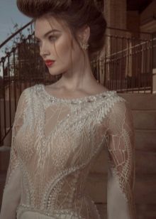 Sexy nude body wedding dress