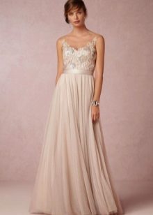Beige Provence Style Wedding Dress