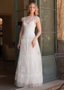 Provence Style Spaghetti Strap Wedding Dress