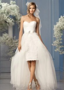 Wedding dress sheath with a false skirt