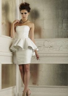 Short peplum wedding dress