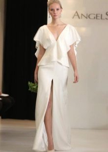 Deep Slit Wedding Skirt Suit