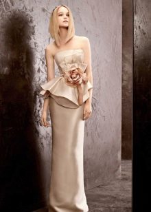 Cream wedding dress with Basques
