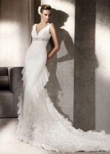Ruffle Back Wedding Dress