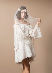 Short boho wedding dress