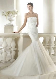 Mermaid Beaded Satin Wedding Dress