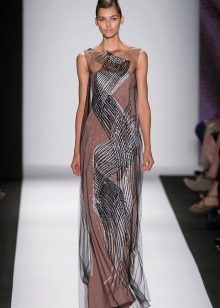 Carolina Herera Printed Evening Dress