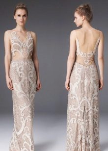 Nude Illusion Evening Dress