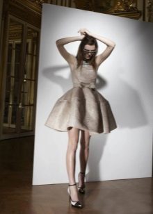 Brown puffy wedding dress