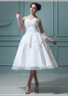 Short peplum wedding dress