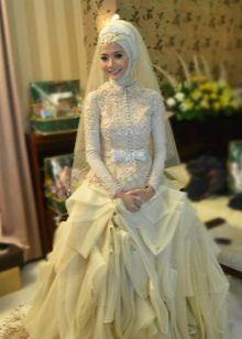 Muslim wedding dress with a full skirt
