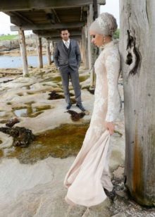 Muslim straight wedding dress