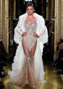 Candid dress from Zuhair Murad wedding with rhinestones