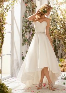 Wedding dress short front, long back