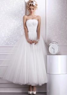Strapless Midi Wedding Dress