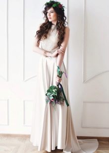 Satin Wedding Dress with Rhinestones from Bohemian Bride