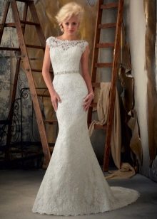 Openwork Meerjungfrau Brautkleid für reife Bräute