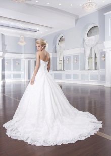 Cascading Train Wedding Dress