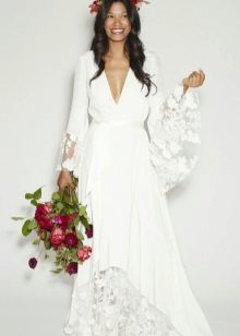 Hippie Wedding Dress with Cutout
