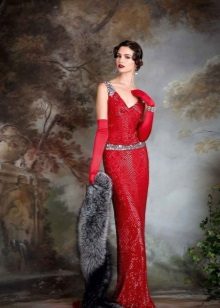 Red wedding retro dress