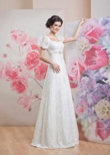 Empire style wedding dress lace