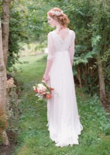 Empire style wedding dress from the back