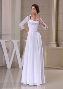 Empire Three-Quarter Sleeve Wedding Dress