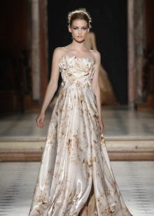 Evening dress white and beige