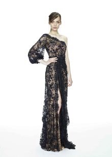 Marchesa One Shoulder Evening Dress