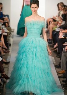 Oscar de la Renta Evening Dress Blue