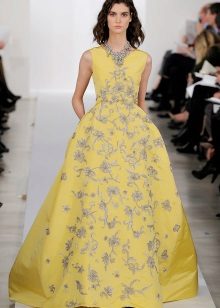Oscar de la Renta Yellow Evening Dress