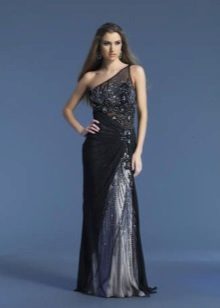 Dave and Johnny One Shoulder Evening Dress
