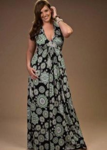 Evening dress for the full with print