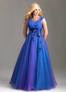 Full A-Line Evening Dress Blue