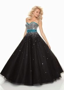 Full A-line Sequined Evening Dress